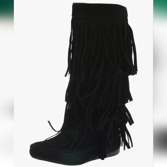 Yoki Brown Mudd-55 Fringe Boots - Picture 2 of 7